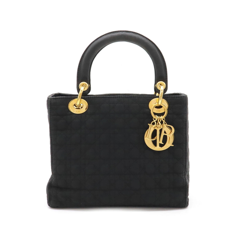 Christian Dior Lady Cannage handbag tote bag leather black